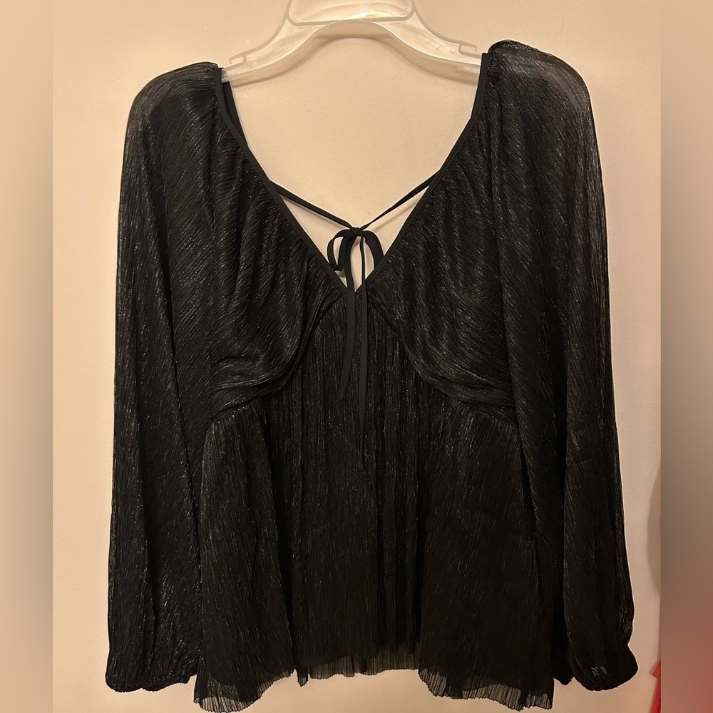 NWT Express Metallic Long Sleeve Blouse